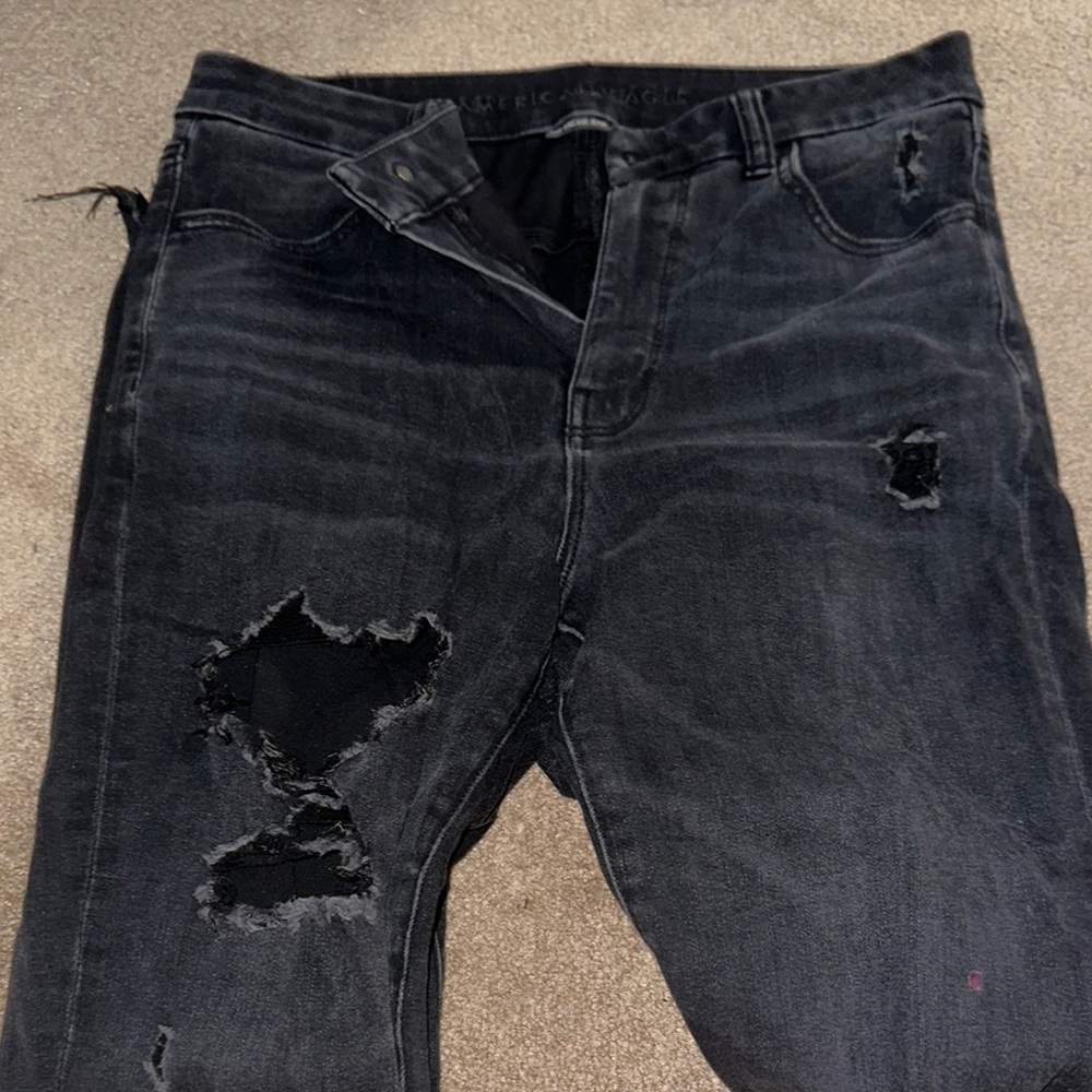 American Eagle Outfitters Black Skinny Jeans Distressed